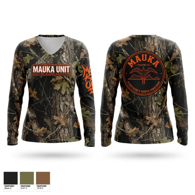 MAUKA TRADING CO. Women's Long Sleeve V-neck Shirt - 1