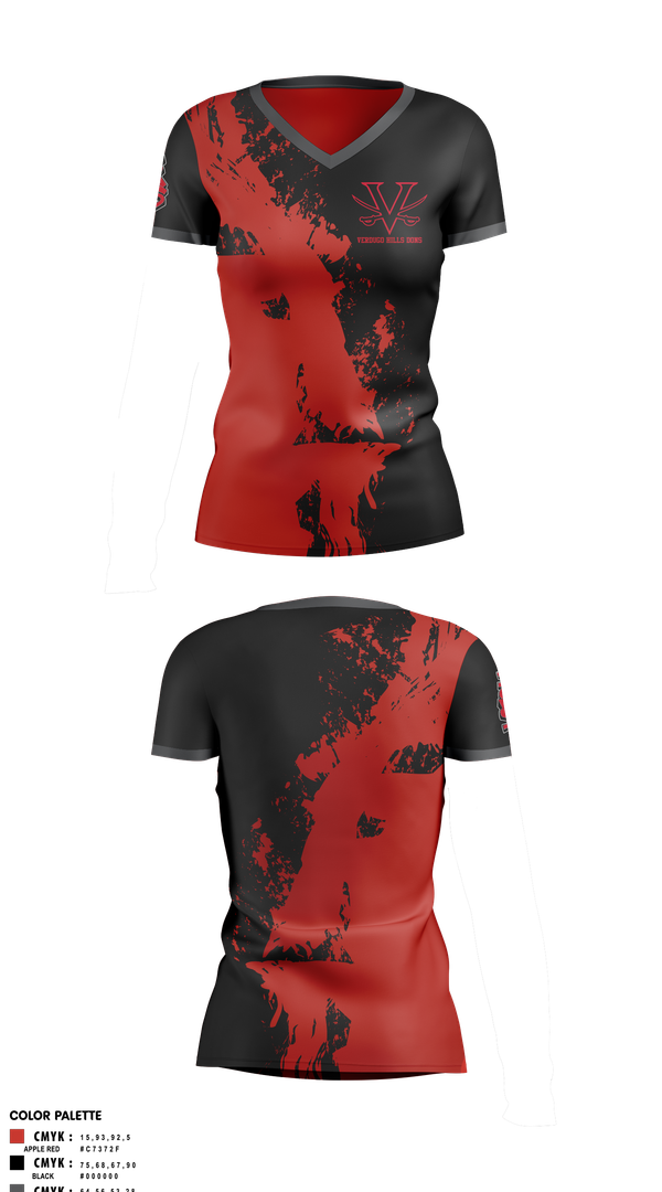 Womens Short Sleeve Vneck Shirt, Verdugo hills dons, , Teamtime, Team time, sublimation, custom sports apparel, team uniforms, spirit wear, spiritwear, sports uniforms, custom shirts, team store, custom team store, fundraiser sports, apparel fundraiser