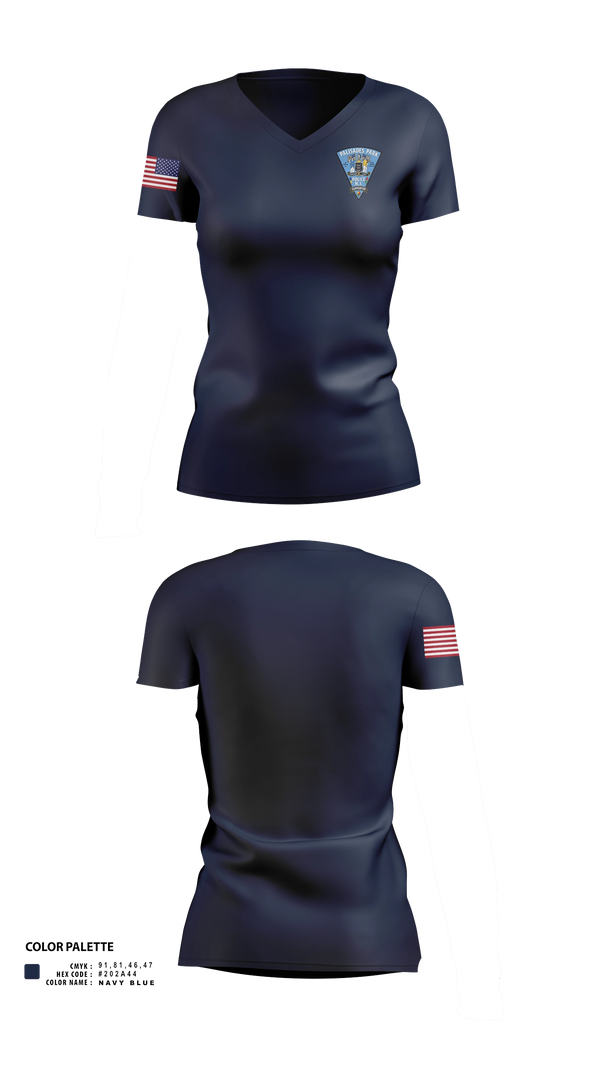 Womens Short Sleeve Vneck Shirt, Palisades Park Police Department Public, Police, Teamtime, Team time, sublimation, custom sports apparel, team uniforms, spirit wear, spiritwear, sports uniforms, custom shirts, team store, custom team store, fundraiser sports, apparel fundraiser