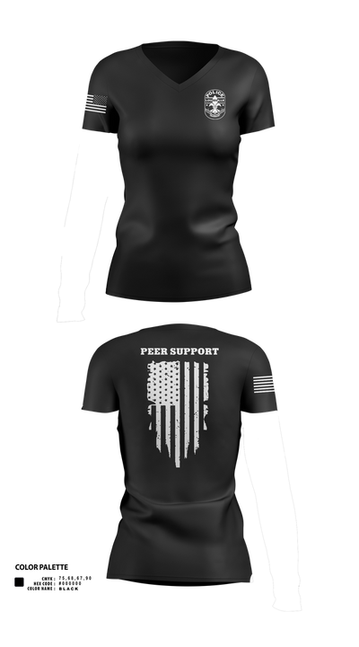 LMPD PEER SUPPORT 60613190 Women's Short Sleeve V-neck Shirt - 40