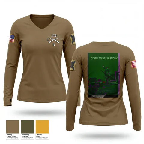 Womens Long Sleeve Vneck Shirt, 1-173 IN Dco, National Guard, Teamtime, Team time, sublimation, custom sports apparel, team uniforms, spirit wear, spiritwear, sports uniforms, custom shirts, team store, custom team store, fundraiser sports, apparel fundraiser
