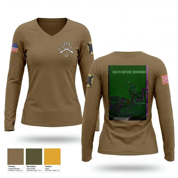 Womens Long Sleeve Vneck Shirt, 1-173 IN Dco, National Guard, Teamtime, Team time, sublimation, custom sports apparel, team uniforms, spirit wear, spiritwear, sports uniforms, custom shirts, team store, custom team store, fundraiser sports, apparel fundraiser