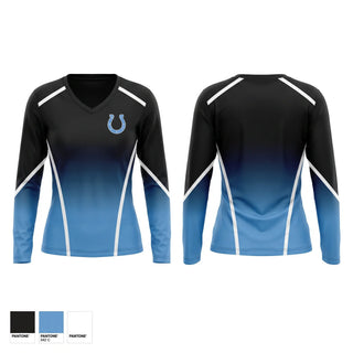 Womens Long Sleeve Vneck Shirt, Broncos, Baseball, Teamtime, Team time, sublimation, custom sports apparel, team uniforms, spirit wear, spiritwear, sports uniforms, custom shirts, team store, custom team store, fundraiser sports, apparel fundraiser
