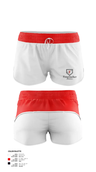 Womens Shorts, Firecracker Athletics, Softball, Teamtime, Team time, sublimation, custom sports apparel, team uniforms, spirit wear, spiritwear, sports uniforms, custom shirts, team store, custom team store, fundraiser sports, apparel fundraiser