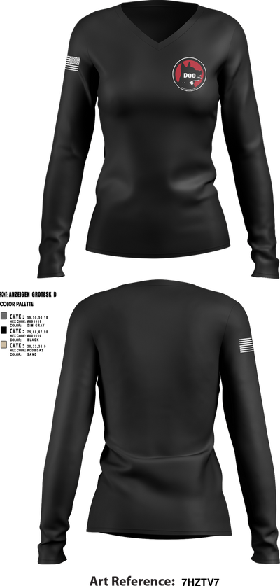 Dog Company 39510720 Women's Long Sleeve V-neck Shirt - 1 (2)