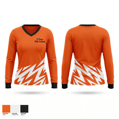 El Paso High School Women's Long Sleeve V-neck Shirt - 1