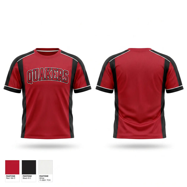 Soft Poly Tee Cotton Like Feel, Quakers, Softball, Teamtime, Team time, sublimation, custom sports apparel, team uniforms, spirit wear, spiritwear, sports uniforms, custom shirts, team store, custom team store, fundraiser sports, apparel fundraiser