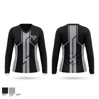 Womens Long Sleeve Vneck Shirt, New Paltz Knights 11u, Baseball, Teamtime, Team time, sublimation, custom sports apparel, team uniforms, spirit wear, spiritwear, sports uniforms, custom shirts, team store, custom team store, fundraiser sports, apparel fundraiser