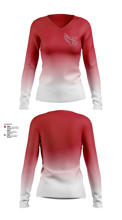 Kaua’i Red Raiders Women's Long Sleeve V-neck Shirt - 3