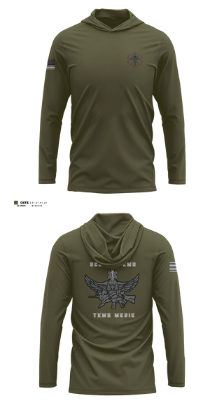 Long Sleeve hooded sunshirt, Schertz SWAT, Fire Department, Teamtime, Team time, sublimation, custom sports apparel, team uniforms, spirit wear, spiritwear, sports uniforms, custom shirts, team store, custom team store, fundraiser sports, apparel fundraiser