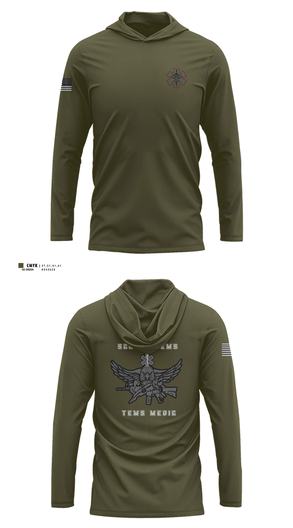 Long Sleeve hooded sunshirt, Schertz SWAT, Fire Department, Teamtime, Team time, sublimation, custom sports apparel, team uniforms, spirit wear, spiritwear, sports uniforms, custom shirts, team store, custom team store, fundraiser sports, apparel fundraiser