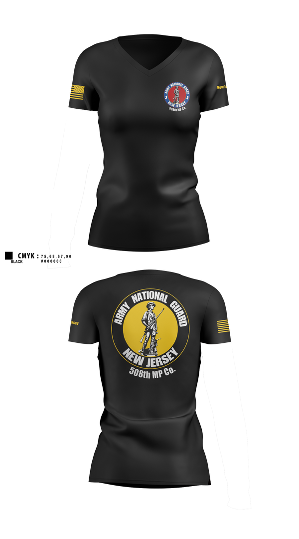 Womens Short Sleeve Vneck Shirt, 508th MP Co, National Guard, Teamtime, Team time, sublimation, custom sports apparel, team uniforms, spirit wear, spiritwear, sports uniforms, custom shirts, team store, custom team store, fundraiser sports, apparel fundraiser