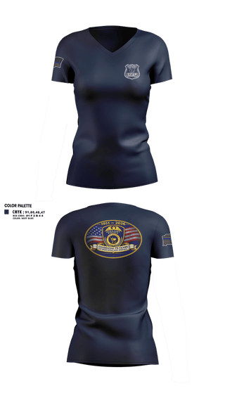 Womens Short Sleeve Vneck Shirt, Suffolk county auxiliary police, Police, Teamtime, Team time, sublimation, custom sports apparel, team uniforms, spirit wear, spiritwear, sports uniforms, custom shirts, team store, custom team store, fundraiser sports, apparel fundraiser