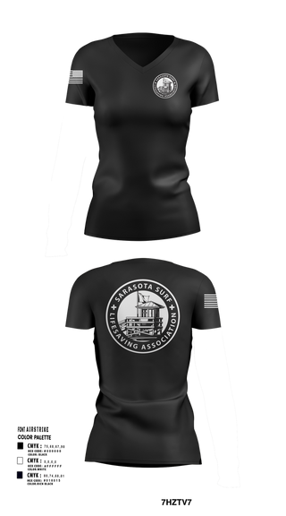 Womens Short Sleeve Vneck Shirt, Sarasota Surf Lifesaving Association, , Teamtime, Team time, sublimation, custom sports apparel, team uniforms, spirit wear, spiritwear, sports uniforms, custom shirts, team store, custom team store, fundraiser sports, apparel fundraiser