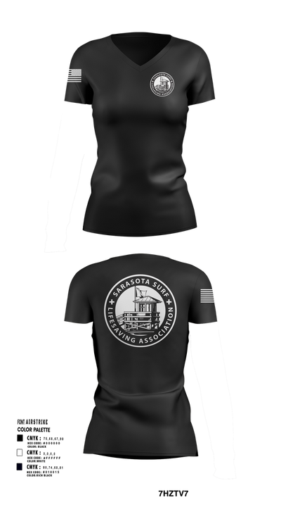 Sarasota Surf Lifesaving Association 11699985 Women's Short Sleeve V-neck Shirt - 101