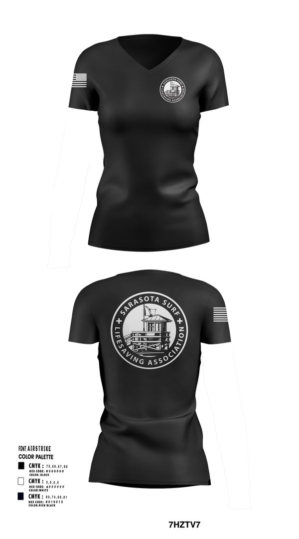 Womens Short Sleeve Vneck Shirt, Sarasota Surf Lifesaving Association, , Teamtime, Team time, sublimation, custom sports apparel, team uniforms, spirit wear, spiritwear, sports uniforms, custom shirts, team store, custom team store, fundraiser sports, apparel fundraiser