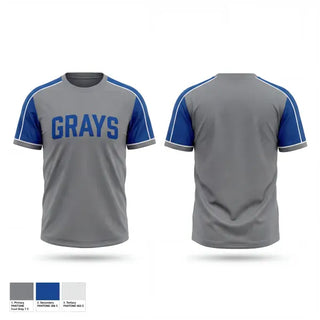Old School Cotton Feel Shirt, Grays (like the old Negro League team), Baseball, Teamtime, Team time, sublimation, custom sports apparel, team uniforms, spirit wear, spiritwear, sports uniforms, custom shirts, team store, custom team store, fundraiser sports, apparel fundraiser