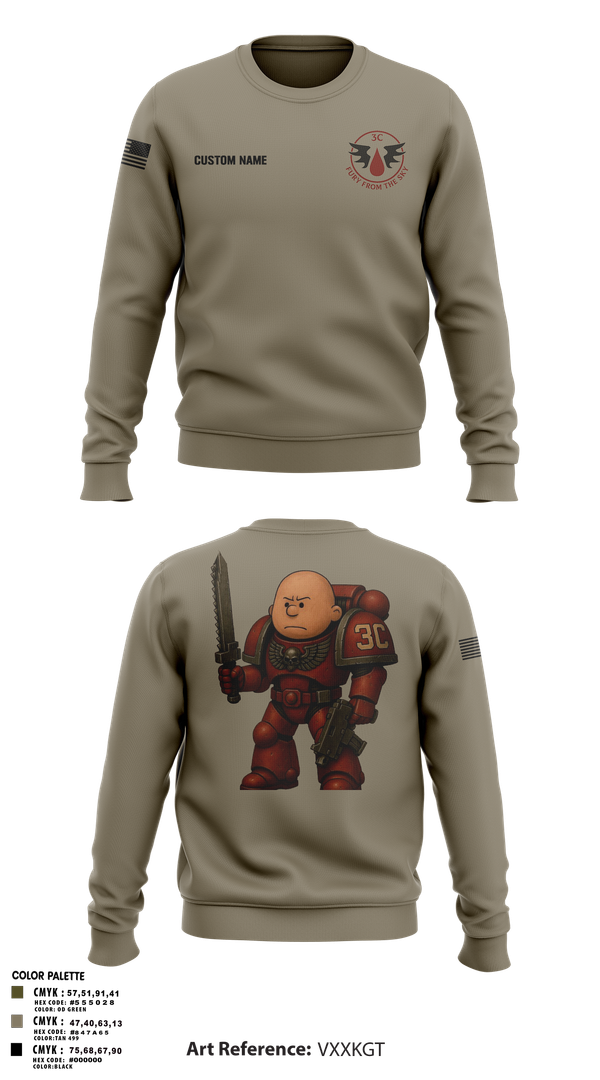 Crew Neck Sweatshirt, CCo, 1-508PIR (OG), Army, Teamtime, Team time, sublimation, custom sports apparel, team uniforms, spirit wear, spiritwear, sports uniforms, custom shirts, team store, custom team store, fundraiser sports, apparel fundraiser