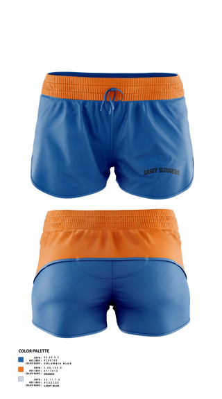 Womens Shorts, Sassy sluggers, Softball, Teamtime, Team time, sublimation, custom sports apparel, team uniforms, spirit wear, spiritwear, sports uniforms, custom shirts, team store, custom team store, fundraiser sports, apparel fundraiser