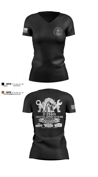 Womens Short Sleeve Vneck Shirt, 3-356 LSB (Wild Stallions), Army, Teamtime, Team time, sublimation, custom sports apparel, team uniforms, spirit wear, spiritwear, sports uniforms, custom shirts, team store, custom team store, fundraiser sports, apparel fundraiser