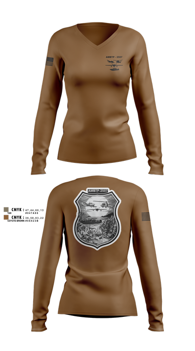 AMBTP-2507 73801347 Women's Long Sleeve V-neck Shirt - 1