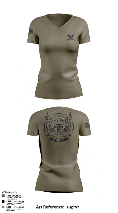 FMS 27 56300622 Women's Short Sleeve V-neck Shirt - 2
