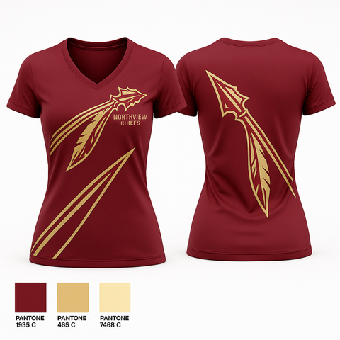 Womens Short Sleeve Vneck Shirt, Northview Chiefs, Softball, Teamtime, Team time, sublimation, custom sports apparel, team uniforms, spirit wear, spiritwear, sports uniforms, custom shirts, team store, custom team store, fundraiser sports, apparel fundraiser