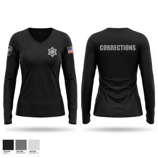 Womens Long Sleeve Vneck Shirt, Georgetown County Sheriff Office, Police, Teamtime, Team time, sublimation, custom sports apparel, team uniforms, spirit wear, spiritwear, sports uniforms, custom shirts, team store, custom team store, fundraiser sports, apparel fundraiser