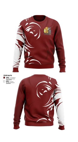 Crew Neck Sweatshirt, Pensacola High Lady Tigers, Softball, Teamtime, Team time, sublimation, custom sports apparel, team uniforms, spirit wear, spiritwear, sports uniforms, custom shirts, team store, custom team store, fundraiser sports, apparel fundraiser