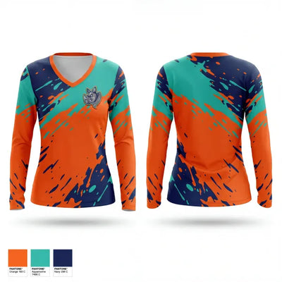 Rhinos 54178054 Women's Long Sleeve V-neck Shirt - 1