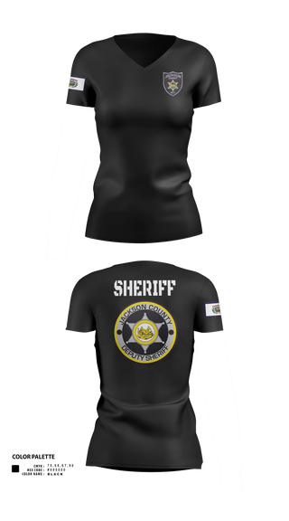 Womens Short Sleeve Vneck Shirt, Jackson County SD, Police, Teamtime, Team time, sublimation, custom sports apparel, team uniforms, spirit wear, spiritwear, sports uniforms, custom shirts, team store, custom team store, fundraiser sports, apparel fundraiser