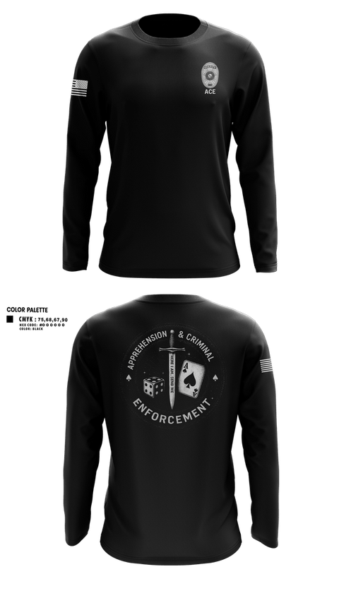 Long Sleeve Performance Shirt, ACE, Police, Teamtime, Team time, sublimation, custom sports apparel, team uniforms, spirit wear, spiritwear, sports uniforms, custom shirts, team store, custom team store, fundraiser sports, apparel fundraiser