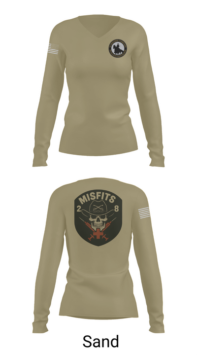 2-8 Cav, HHC, Medic Platoon 50281984 Women's Long Sleeve V-neck Shirt - 97