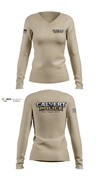 Womens Long Sleeve Vneck Shirt, CALVERT POLICE DEPARTMENT, Police, Teamtime, Team time, sublimation, custom sports apparel, team uniforms, spirit wear, spiritwear, sports uniforms, custom shirts, team store, custom team store, fundraiser sports, apparel fundraiser