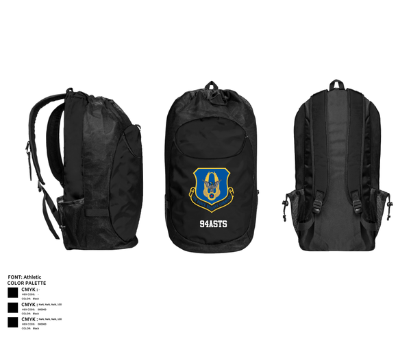 Gear Bag, 94ASTS, Air Force, Teamtime, Team time, sublimation, custom sports apparel, team uniforms, spirit wear, spiritwear, sports uniforms, custom shirts, team store, custom team store, fundraiser sports, apparel fundraiser