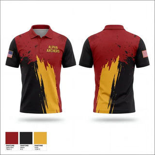 Short Sleeve Performance Polo, Alpha Archers, Air Force, Teamtime, Team time, sublimation, custom sports apparel, team uniforms, spirit wear, spiritwear, sports uniforms, custom shirts, team store, custom team store, fundraiser sports, apparel fundraiser