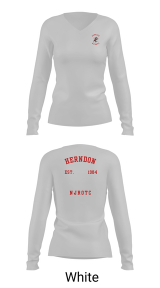 Womens Long Sleeve Vneck Shirt, Herndon HS NJROTCHerndon High School NJROTC, Spirit Store, Teamtime, Team time, sublimation, custom sports apparel, team uniforms, spirit wear, spiritwear, sports uniforms, custom shirts, team store, custom team store, fundraiser sports, apparel fundraiser