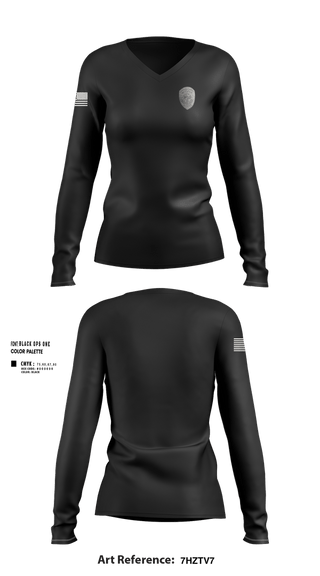 Womens Long Sleeve Vneck Shirt, Detention Center, Police, Teamtime, Team time, sublimation, custom sports apparel, team uniforms, spirit wear, spiritwear, sports uniforms, custom shirts, team store, custom team store, fundraiser sports, apparel fundraiser