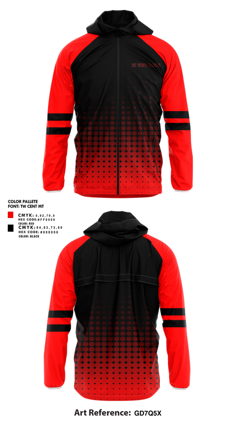 Windbreaker, DC West Dance, Spirit Store, Teamtime, Team time, sublimation, custom sports apparel, team uniforms, spirit wear, spiritwear, sports uniforms, custom shirts, team store, custom team store, fundraiser sports, apparel fundraiser