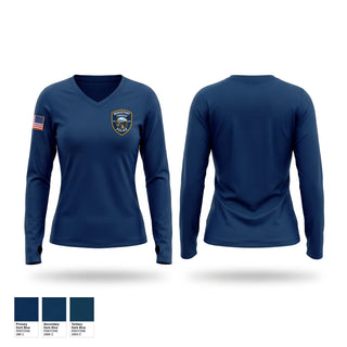 Womens Long Sleeve Vneck Shirt, Bridgeport Township Police Department, Police, Teamtime, Team time, sublimation, custom sports apparel, team uniforms, spirit wear, spiritwear, sports uniforms, custom shirts, team store, custom team store, fundraiser sports, apparel fundraiser