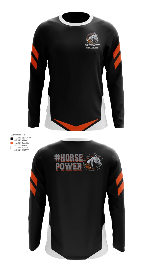 Long Sleeve Performance Shirt, Southwest Stallions, , Teamtime, Team time, sublimation, custom sports apparel, team uniforms, spirit wear, spiritwear, sports uniforms, custom shirts, team store, custom team store, fundraiser sports, apparel fundraiser