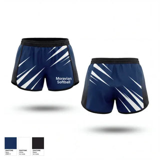 Womens Shorts, Moravian Softball, Softball, Teamtime, Team time, sublimation, custom sports apparel, team uniforms, spirit wear, spiritwear, sports uniforms, custom shirts, team store, custom team store, fundraiser sports, apparel fundraiser