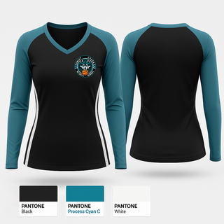 Womens Long Sleeve Vneck Shirt, Swift Creek Middle School, Men's Basketball, Teamtime, Team time, sublimation, custom sports apparel, team uniforms, spirit wear, spiritwear, sports uniforms, custom shirts, team store, custom team store, fundraiser sports, apparel fundraiser