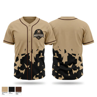 Full Button Baseball Jersey, West Texas Mavericks, Baseball, Teamtime, Team time, sublimation, custom sports apparel, team uniforms, spirit wear, spiritwear, sports uniforms, custom shirts, team store, custom team store, fundraiser sports, apparel fundraiser