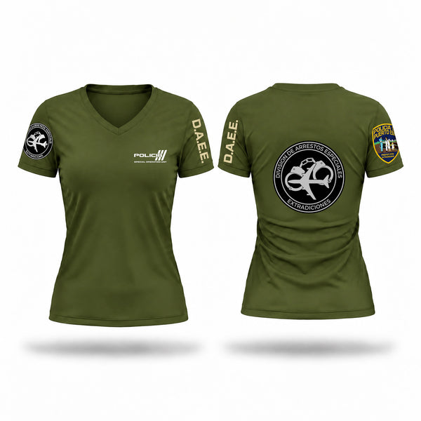 Womens Short Sleeve Vneck Shirt, Arresto Especiales & Extradiciones San Juan, Police, Teamtime, Team time, sublimation, custom sports apparel, team uniforms, spirit wear, spiritwear, sports uniforms, custom shirts, team store, custom team store, fundraiser sports, apparel fundraiser