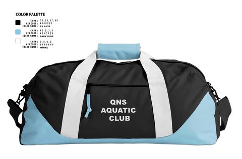 Duffle Bag, QNS Aquatic Club, Swimming, Teamtime, Team time, sublimation, custom sports apparel, team uniforms, spirit wear, spiritwear, sports uniforms, custom shirts, team store, custom team store, fundraiser sports, apparel fundraiser