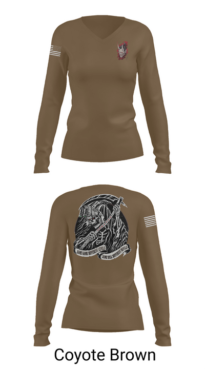 112th, 1/1 BN CRDT 19582480 Women's Long Sleeve V-neck Shirt - 17