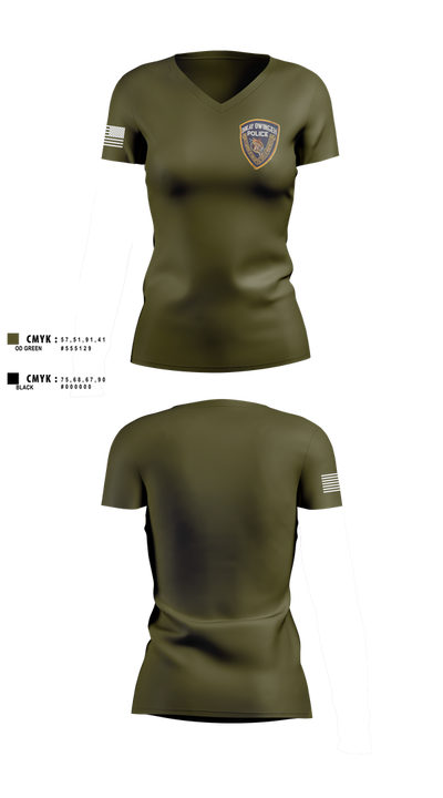 Ohkay Owingeh police 347501 Women's Short Sleeve V-neck Shirt - 2