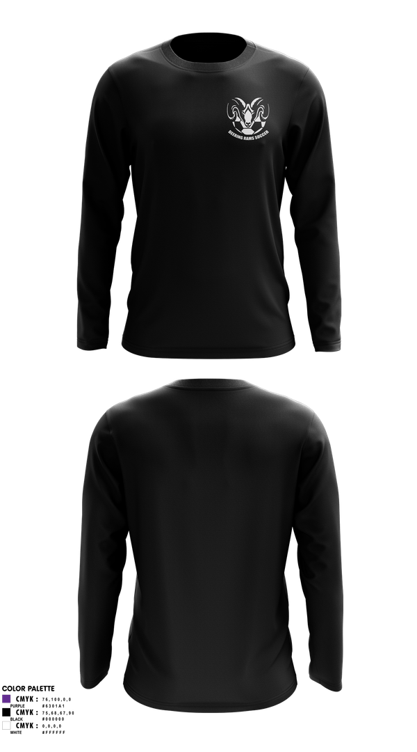 Long Sleeve Performance Shirt, Deering Rams Soccer, Men's Soccer, Teamtime, Team time, sublimation, custom sports apparel, team uniforms, spirit wear, spiritwear, sports uniforms, custom shirts, team store, custom team store, fundraiser sports, apparel fundraiser