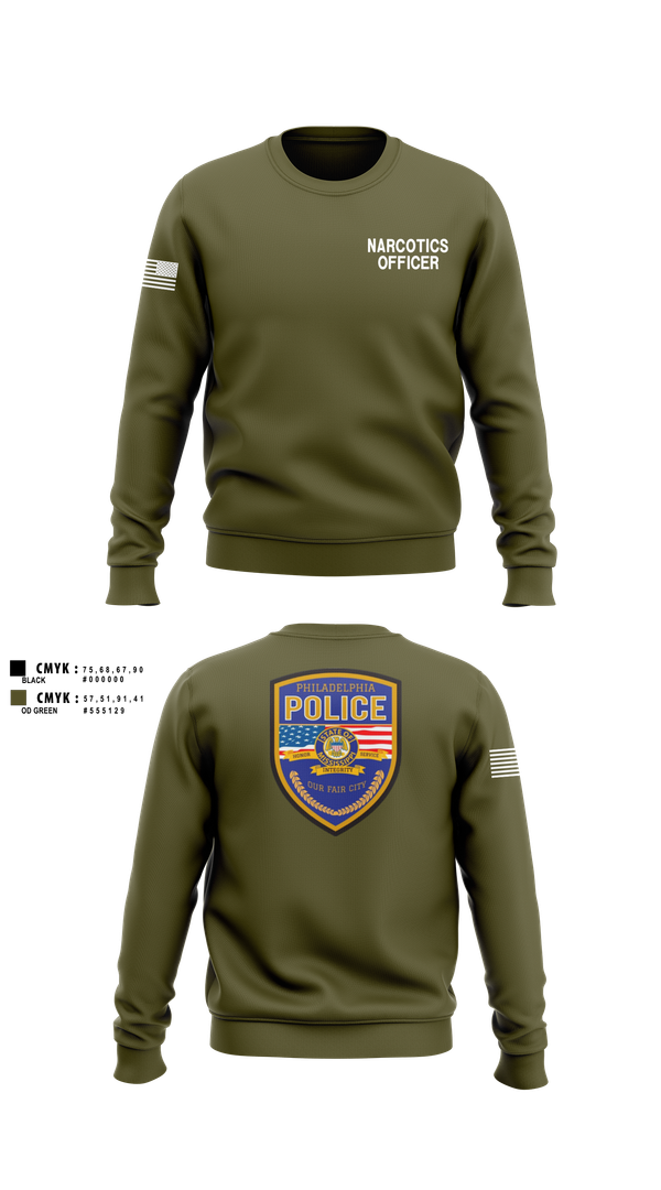Crew Neck Sweatshirt, Philadelphia police narcotics, Police, Teamtime, Team time, sublimation, custom sports apparel, team uniforms, spirit wear, spiritwear, sports uniforms, custom shirts, team store, custom team store, fundraiser sports, apparel fundraiser